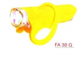 ART.FA 30 G Fanale in silicone giallo ALIEN  anteriore con 1 super led bianco(batt.incl.)